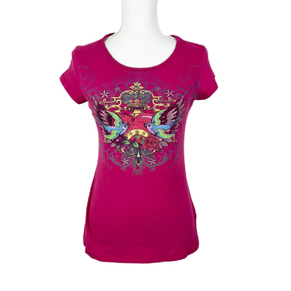 Fresh Brewed Shirt Women Large Pink Short Sleeve Graphic Casual Tee Juniors